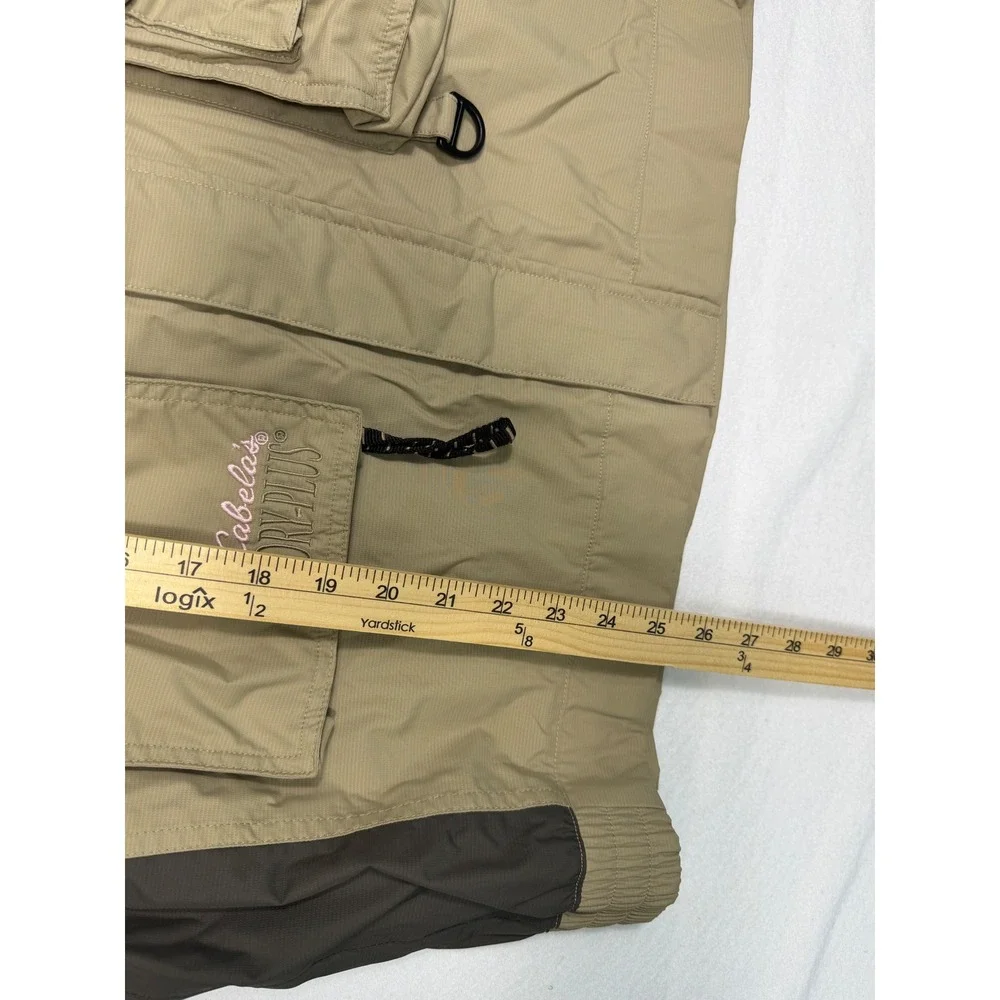 Cabela's Dry-Plus Rain Jacket Womens XL Tan Brown Utility Hooded Fishing Hunting